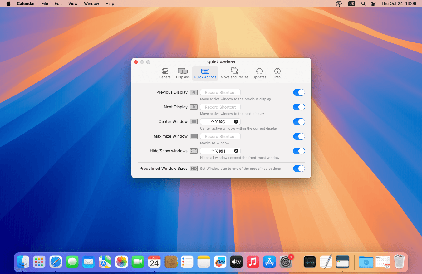 Quick actions and shortcuts
